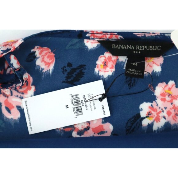 Banana Republic‎ Blouse Floral Navy Sleeveless with Adjustable Straps - Size M - Picture 7 of 10